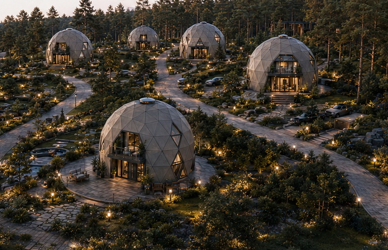 GEODOMAS kupolinio namo eksterjeras – geodomas stikliniai mamai 26 1