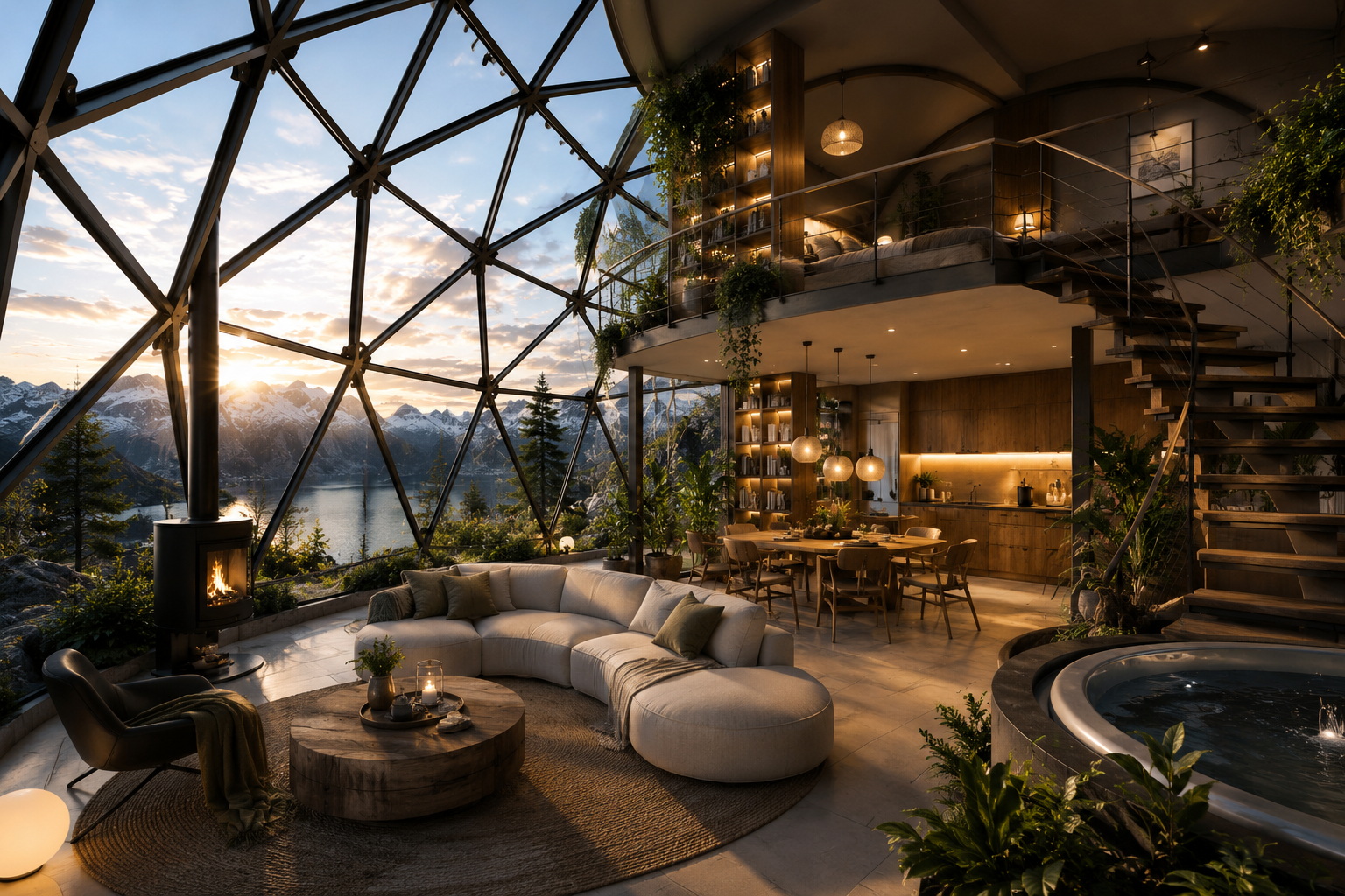 GEODOMAS kupolinio namo interjeras – geodomas 15m glass dome5